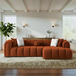 Beatrice Modern Tufted Sectional - Burnt