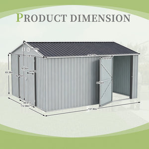 10x12 FT Outdoor Metal Storage Shed