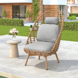 Ellis Outdoor Wicker High-Back Swivel Lounge Chair