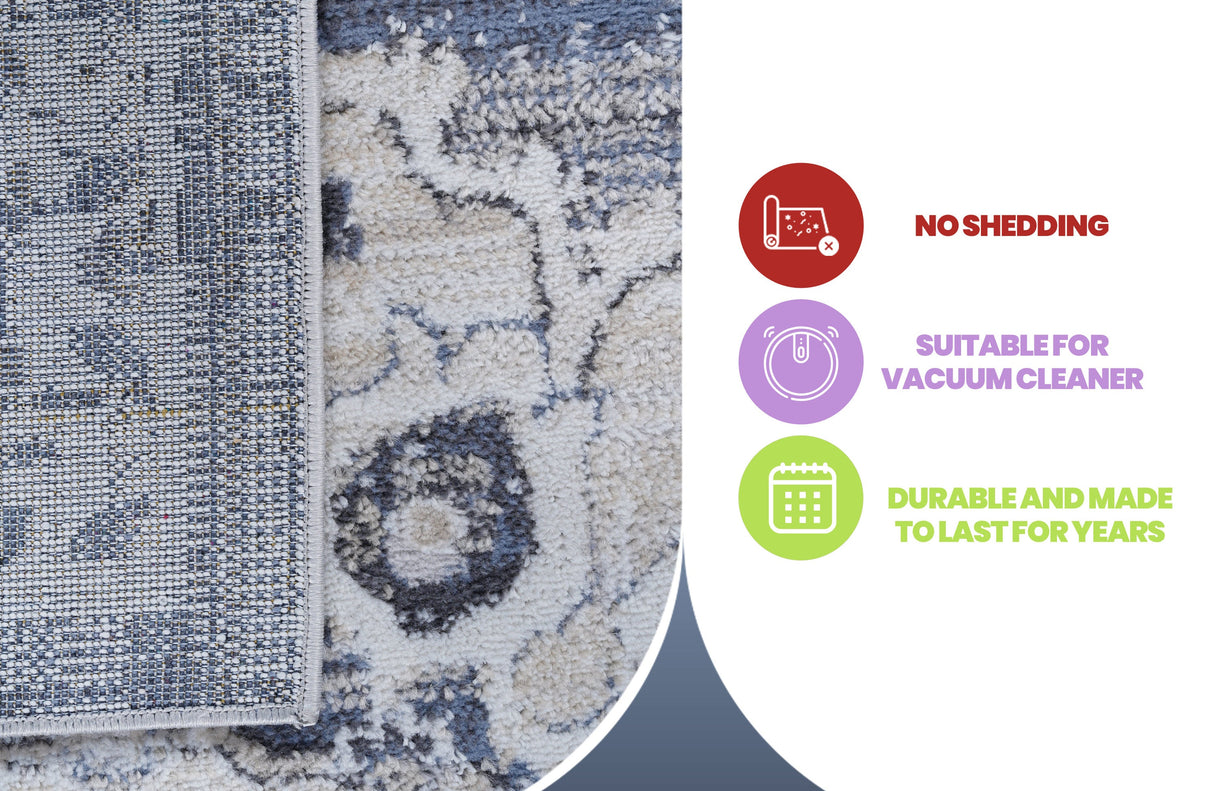 NAAR PAYAS Collection Medallion Non-Shedding  and Stain Resistant Area Rug