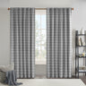 Plaid rod pocket and back tab curtain panel with fleece lining