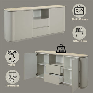 Ingram - Server - Ceramic Top & Light Gray