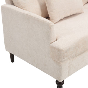 Mid Century Modern Fabric Loveseat Sofa, 2 Seat Upholstered Couch