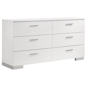 Felicity 5-piece Queen Bedroom Set White High Gloss