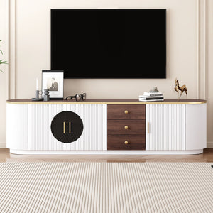 Modern Minimalist TV Stand for TVs Up to 80" With 3 Drawers and 1 Shelf