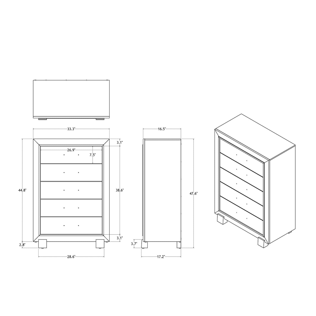 Skye - Marble Chest - White