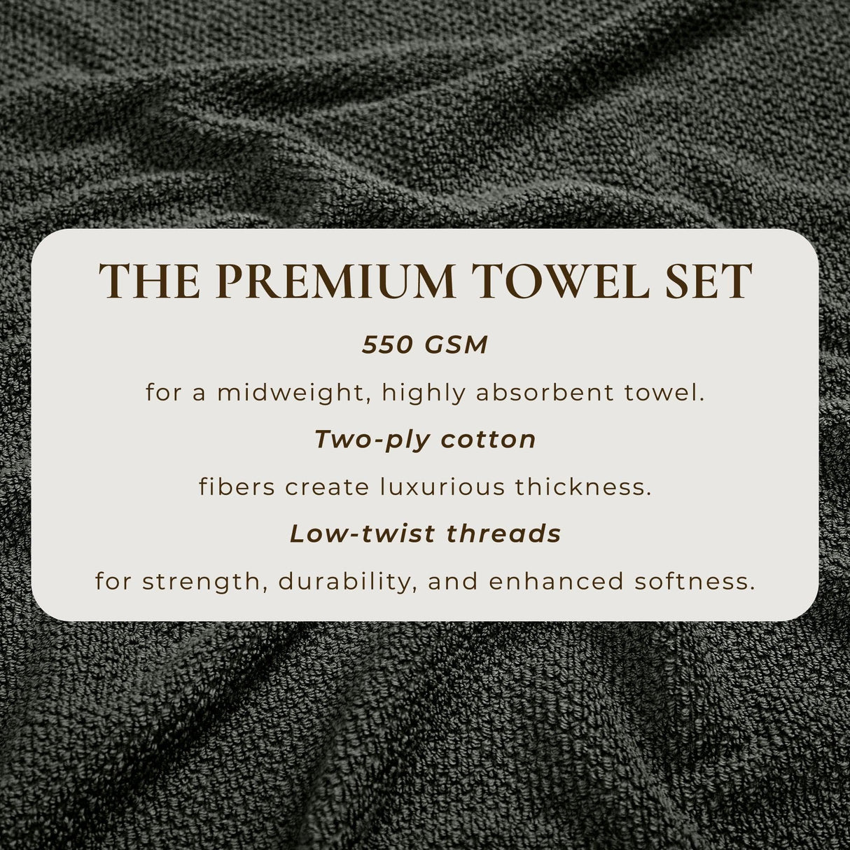 Cotton textured bath towel set - acacia collection