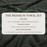 Cotton textured bath towel set - acacia collection