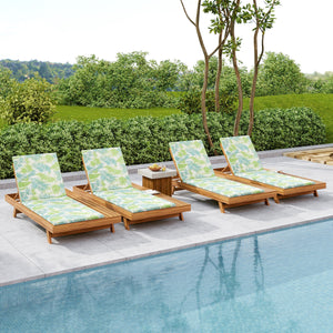 Lounge Chaise Set with Water-Resistant Cushions