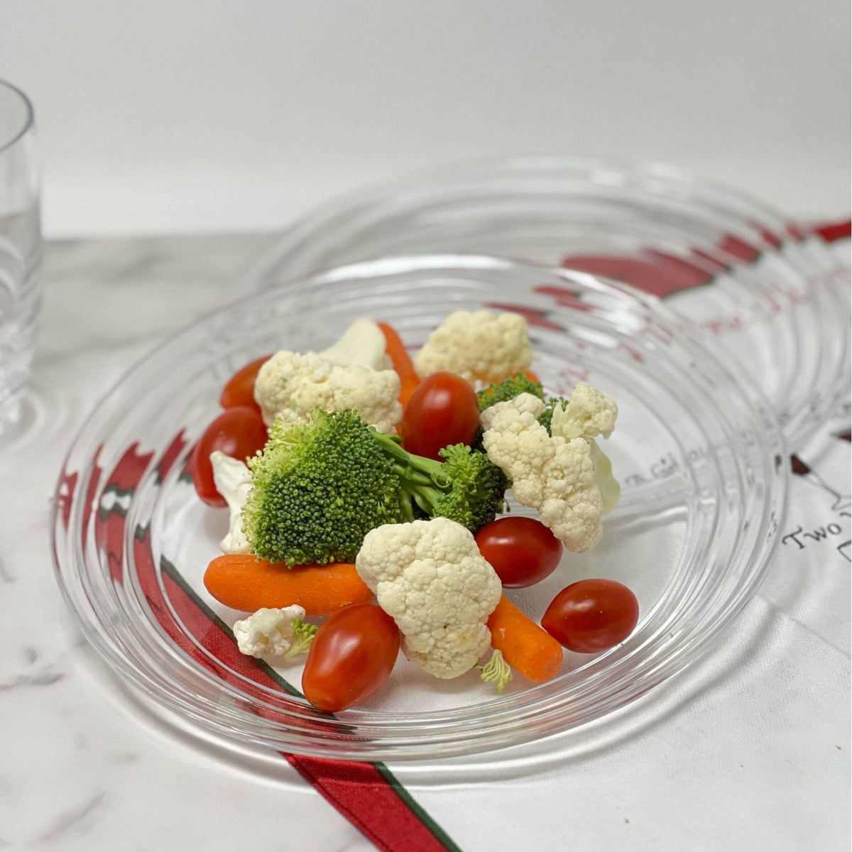 Designer Swirl Acrylic Dinner Plates with Elegant Swirl Design - Set of 4