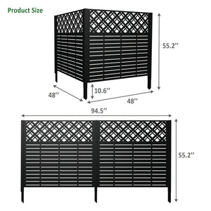 W48'' x H47.3'' x 2 Panels Metal Privacy Screen