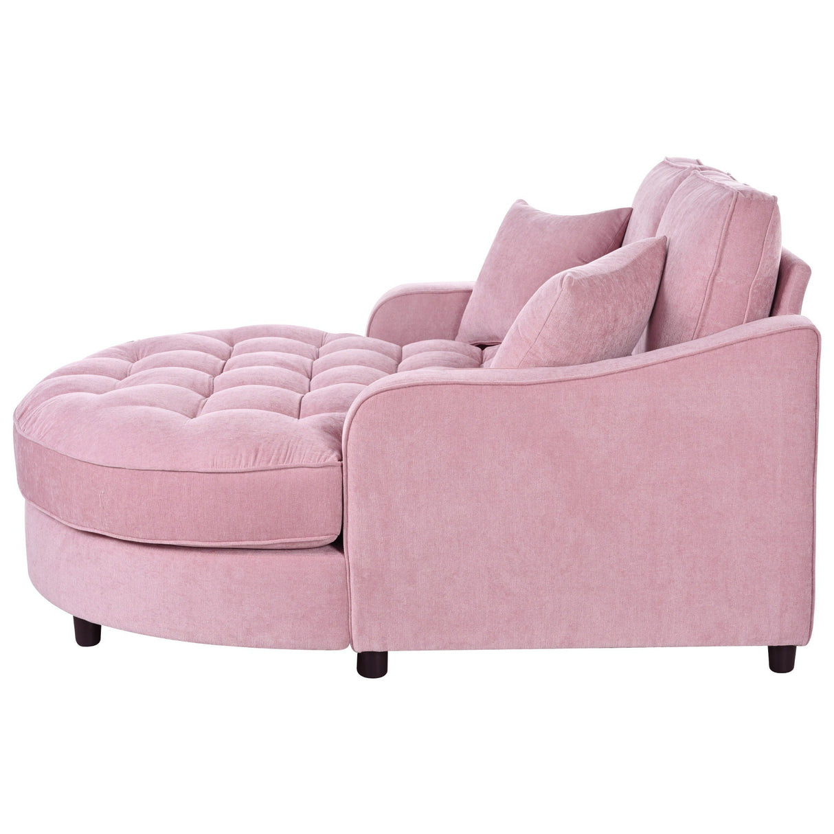 Modern Chaise Lounge Upholstered Sofa Couch With Tufted Seat And Detachable Pillows For Living Room