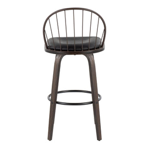 Riley - Industrial / Urban Fixed Height Barstool With Swivel With Removable Cushion (Set of 2)