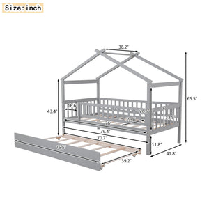 Creativity House Bed With Twin Size Trundle