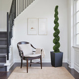 7FT Spiral Topiary Trees Artificial Outdoor Faux Boxwood Plants