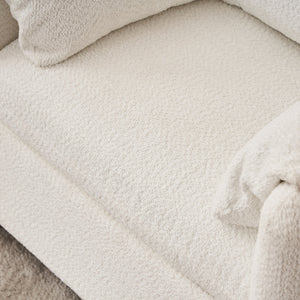 Modern Accent Chair Single Seater Ivory White