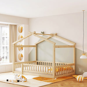 Bed House Bed Frame With Fence
