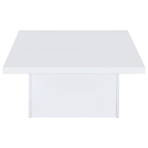 Devar Square Engineered Wood Coffee Table White High Gloss
