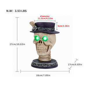 Halloween Skull Candle Holder with Glowing