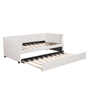 Upholstered Daybed With Ergonomic Design Backrest