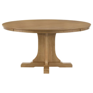 Hartville 5-piece Round Dining Table Set Natural Light Brown