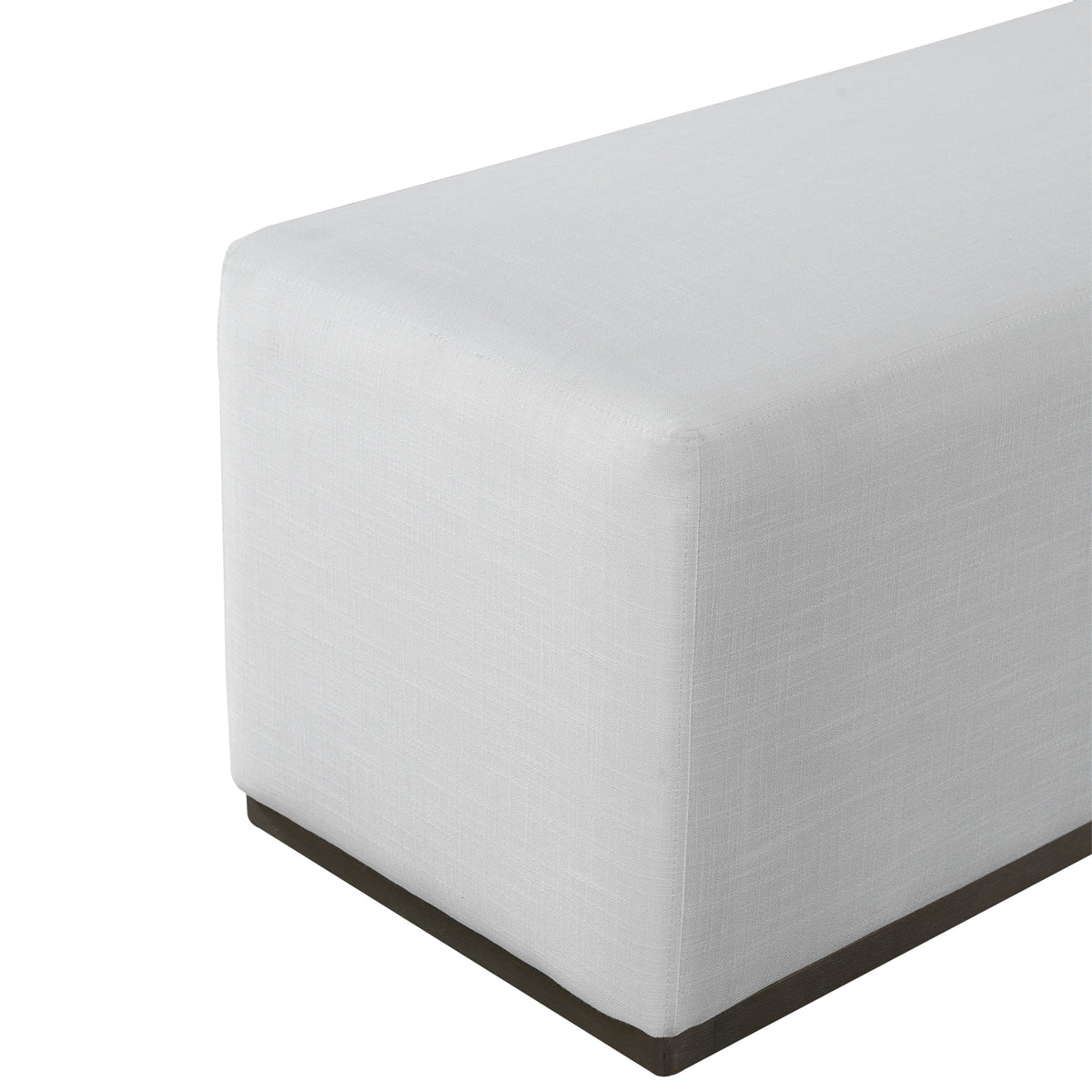 Simple and Elegant Footstool Bench with Soft Fabric Upholstery - Bedroom & Living Room