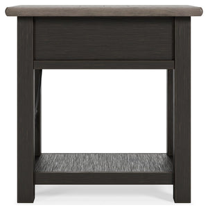 Tyler Creek - Chair Side End Table - Black / Gray
