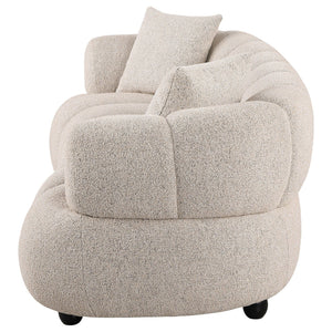 Whitney Contemporary Channel Tufted Boucle Upholstered Sofa