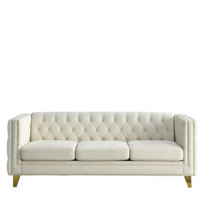 Upholstered Couch Sofa With Button Tufting For Living Room
