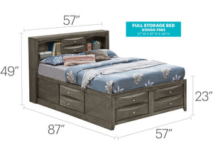 Modern Design Storage Bed With Bookcase Headboard