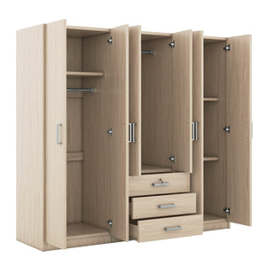 6-Doors Wooden Wardrobe Storage for Bedroom
