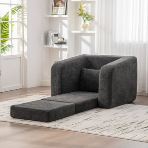 40" Foldable Single Sofa Bed with Armrest & Backrest