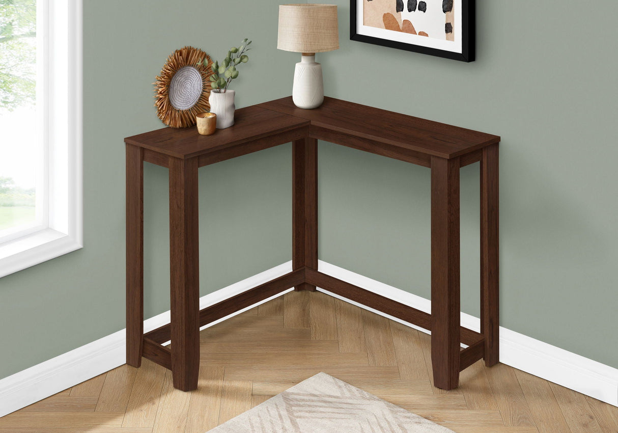 Corner Accent Console Table For Entryway, Contemporary & Modern - Cherry
