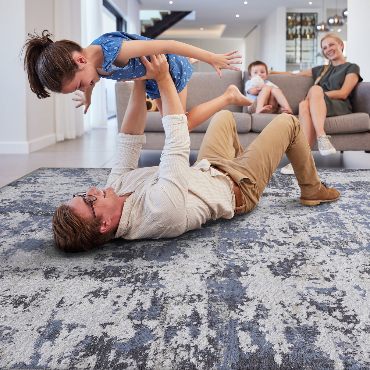 NAAR MARFI Collection Abstract Non-Shedding and Stain Resistant Area Rug