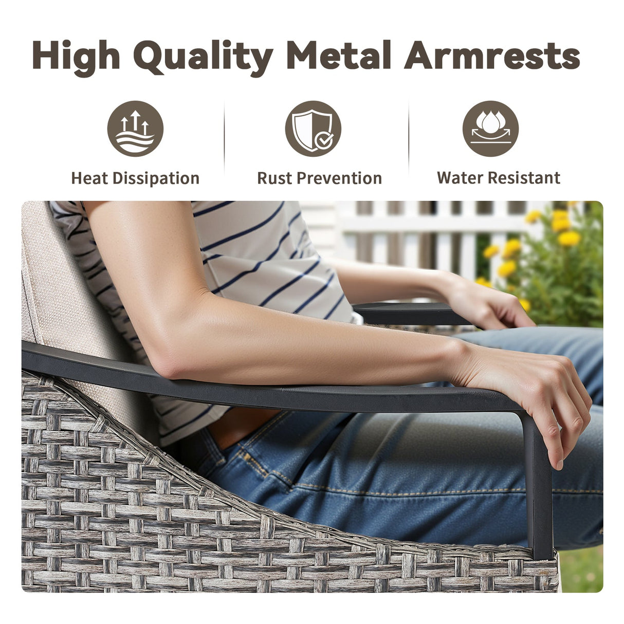 73.4" Wide Outdoor Wicker Sofa