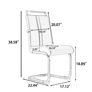 Modern Extendable Dining Table Set With Soft Padded Armless Chairs