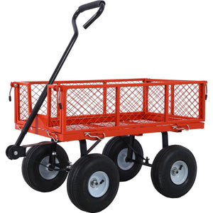 Heavy Duty Steel Garden Cart With Mesh Sides