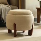 Handicraft-Item-Upholstered-Round-Ottoman,-19.6X19.6X16.9'-