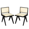 Chandigarh Dining Room Chairs with Natural Rattan (Set of 2)