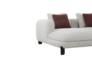 Mardi - Tweed Sectional Sofa With 3 Pillows - Maroon / Beige