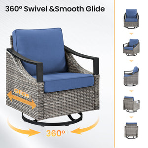 Outdoor Swivel Rocking Glider Chairs Set of 2