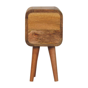 Solid Wood Extra Mini Curved Oak Bedside Table