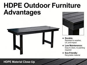 HDPE Outdoor Patio Dining Set - Table and Four Chairs