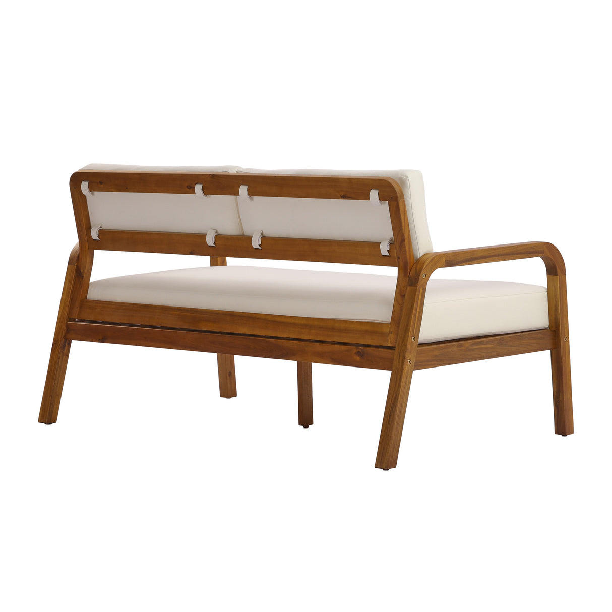 2 Pieces Outdoor Sofa Set with Cushions - Teak