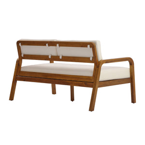 2 Pieces Outdoor Sofa Set with Cushions - Teak