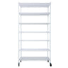 7 Tier Metal Shelf Wire Shelving Unit, 2450Lbs Heavy Duty Adjustable Storage Rack With Wheels & Shelf Liners For Closet Kitchen Garage Basement Commercial Shelving