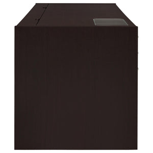 Halston - 3 Drawer Office Computer Desk With Keyboard Tray - Cappuccino