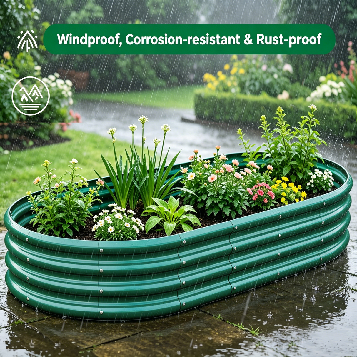 Galvanized Raised Garden Bed 8x4x1ft