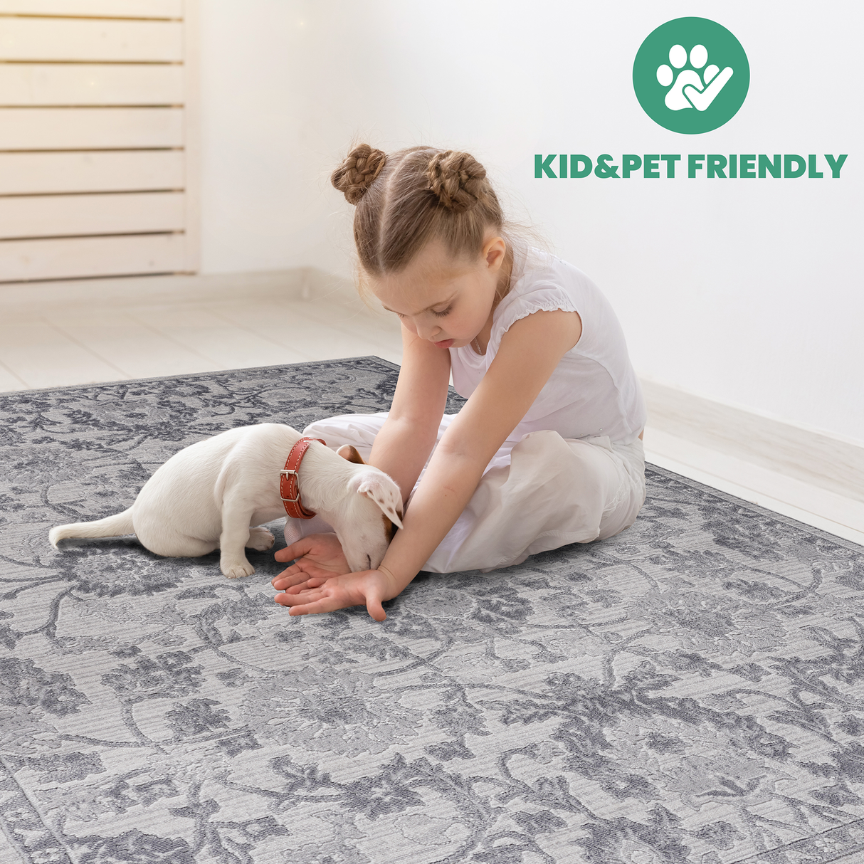 NAAR MARFI Collection Oriental Non-Shedding and Stain Resistant Area Rug