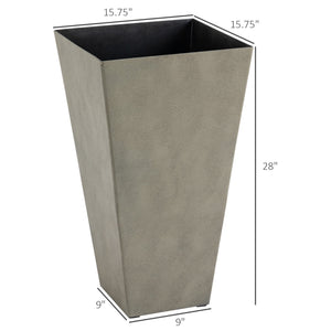 Outsunny Set of 3 Tall Planters with Drainage Hole, Gray